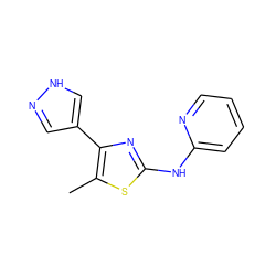 Cc1sc(Nc2ccccn2)nc1-c1cn[nH]c1 ZINC000072119751