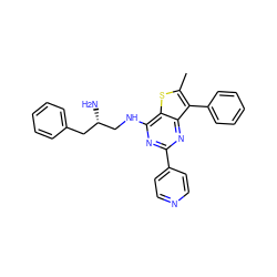 Cc1sc2c(NC[C@@H](N)Cc3ccccc3)nc(-c3ccncc3)nc2c1-c1ccccc1 ZINC000223677569