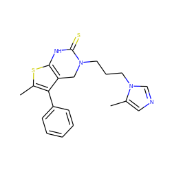 Cc1sc2c(c1-c1ccccc1)CN(CCCn1cncc1C)C(=S)N2 ZINC000045303166