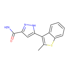 Cc1sc2ccccc2c1-c1cc(C(N)=O)n[nH]1 ZINC000299830618