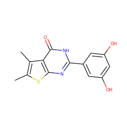 Cc1sc2nc(-c3cc(O)cc(O)c3)[nH]c(=O)c2c1C ZINC000096907914