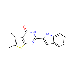 Cc1sc2nc(-c3cc4ccccc4[nH]3)[nH]c(=O)c2c1C ZINC000096907900