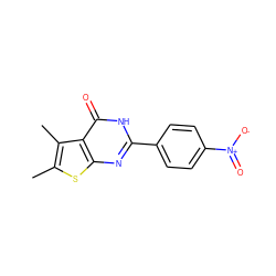 Cc1sc2nc(-c3ccc([N+](=O)[O-])cc3)[nH]c(=O)c2c1C ZINC000012650303