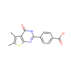 Cc1sc2nc(-c3ccc(C(=O)O)cc3)[nH]c(=O)c2c1C ZINC000046438528