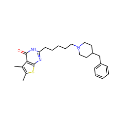 Cc1sc2nc(CCCCCN3CCC(Cc4ccccc4)CC3)[nH]c(=O)c2c1C ZINC000299868705