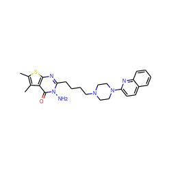 Cc1sc2nc(CCCCN3CCN(c4ccc5ccccc5n4)CC3)n(N)c(=O)c2c1C ZINC000064454043