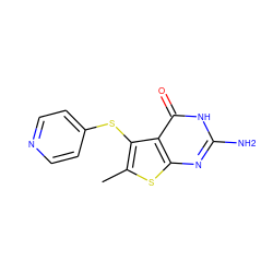 Cc1sc2nc(N)[nH]c(=O)c2c1Sc1ccncc1 ZINC000040954258