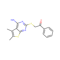 Cc1sc2nc(SCC(=O)c3ccccc3)nc(N)c2c1C ZINC000000200247