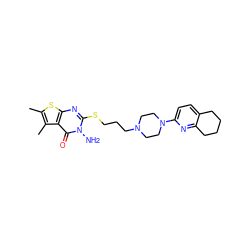 Cc1sc2nc(SCCCN3CCN(c4ccc5c(n4)CCCC5)CC3)n(N)c(=O)c2c1C ZINC000059855788