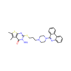 Cc1sc2nc(SCCCN3CCN(c4nc5ccccc5c5ccccc45)CC3)n(N)c(=O)c2c1C ZINC000059854416