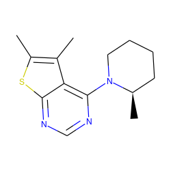 Cc1sc2ncnc(N3CCCC[C@H]3C)c2c1C ZINC000003568809