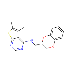 Cc1sc2ncnc(NC[C@H]3COc4ccccc4O3)c2c1C ZINC000000264578