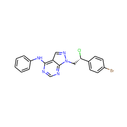 Cl[C@@H](Cn1ncc2c(Nc3ccccc3)ncnc21)c1ccc(Br)cc1 ZINC000096272513