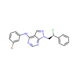 Cl[C@H](Cn1ncc2c(Nc3cccc(Br)c3)ncnc21)c1ccccc1 ZINC000096272519