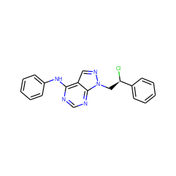 Cl[C@H](Cn1ncc2c(Nc3ccccc3)ncnc21)c1ccccc1 ZINC000096272515