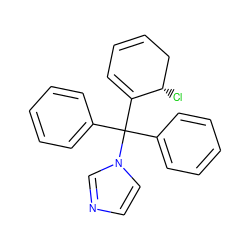 Cl[C@H]1CC=CC=C1C(c1ccccc1)(c1ccccc1)n1ccnc1 ZINC001772629911