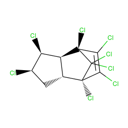 ClC1=C(Cl)[C@@]2(Cl)[C@@H]3C[C@@H](Cl)[C@@H](Cl)[C@H]3[C@@]1(Cl)C2(Cl)Cl ZINC000100074628