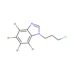 ClCCCn1cnc2c(Br)c(Br)c(Br)c(Br)c21 ZINC000042804261