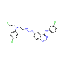 ClCCN(CCN/N=N/c1ccc2ncnc(Nc3cccc(Cl)c3)c2c1)c1ccc(Cl)cc1 ZINC000028646531