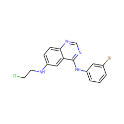 ClCCNc1ccc2ncnc(Nc3cccc(Br)c3)c2c1 ZINC000006716361