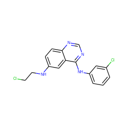 ClCCNc1ccc2ncnc(Nc3cccc(Cl)c3)c2c1 ZINC000028122936