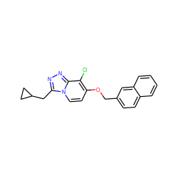 Clc1c(OCc2ccc3ccccc3c2)ccn2c(CC3CC3)nnc12 ZINC001772621153