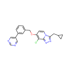 Clc1c(OCc2cccc(-c3cncnc3)c2)ccn2c(CC3CC3)nnc12 ZINC001772603142