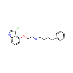 Clc1c[nH]c2cccc(OCCNCCCCc3ccccc3)c12 ZINC000001903137