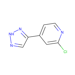 Clc1cc(-c2cn[nH]n2)ccn1 ZINC000095560870