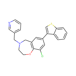 Clc1cc(-c2csc3ccccc23)cc2c1OCCN(Cc1cccnc1)C2 ZINC000473127245