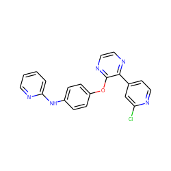 Clc1cc(-c2nccnc2Oc2ccc(Nc3ccccn3)cc2)ccn1 ZINC000148142808