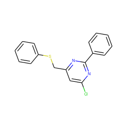 Clc1cc(CSc2ccccc2)nc(-c2ccccc2)n1 ZINC000001400933