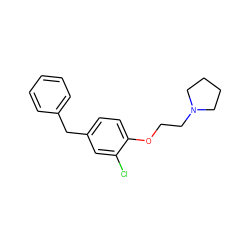 Clc1cc(Cc2ccccc2)ccc1OCCN1CCCC1 ZINC000013805468