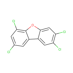 Clc1cc(Cl)c2oc3cc(Cl)c(Cl)cc3c2c1 ZINC000005784029