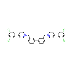 Clc1cc(Cl)cc(-c2cc[n+](Cc3cccc(-c4cccc(C[n+]5ccc(-c6cc(Cl)cc(Cl)c6)cc5)c4)c3)cc2)c1 ZINC000028458484