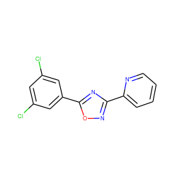 Clc1cc(Cl)cc(-c2nc(-c3ccccn3)no2)c1 ZINC000001400891