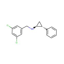 Clc1cc(Cl)cc(CN[C@H]2C[C@@H]2c2ccccc2)c1 ZINC000109940995