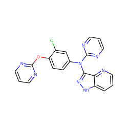 Clc1cc(N(c2ncccn2)c2n[nH]c3cccnc23)ccc1Oc1ncccn1 ZINC000167037595