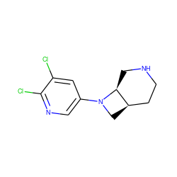 Clc1cc(N2C[C@@H]3CCNC[C@@H]32)cnc1Cl ZINC000033967124