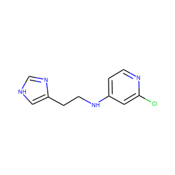 Clc1cc(NCCc2c[nH]cn2)ccn1 ZINC000013743054