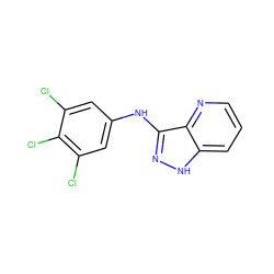 Clc1cc(Nc2n[nH]c3cccnc23)cc(Cl)c1Cl ZINC000167076608