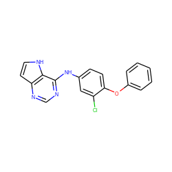 Clc1cc(Nc2ncnc3cc[nH]c23)ccc1Oc1ccccc1 ZINC000073195624