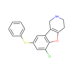 Clc1cc(Sc2ccccc2)cc2c3c(oc12)CCNC3 ZINC000143503815