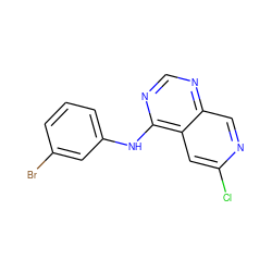 Clc1cc2c(Nc3cccc(Br)c3)ncnc2cn1 ZINC000003815236