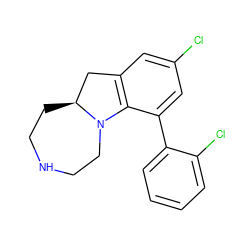 Clc1cc2c(c(-c3ccccc3Cl)c1)N1CCNCC[C@H]1C2 ZINC000013535496