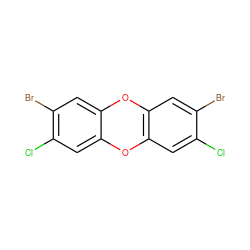 Clc1cc2c(cc1Br)Oc1cc(Br)c(Cl)cc1O2 ZINC000013776253