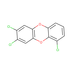 Clc1cc2c(cc1Cl)Oc1c(Cl)cccc1O2 ZINC000002569340