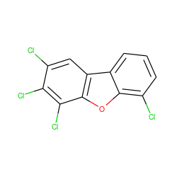 Clc1cc2c(oc3c(Cl)cccc32)c(Cl)c1Cl ZINC000005845540