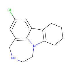 Clc1cc2c3c(c1)c1c(n3CCNC2)CCCC1 ZINC000026578407