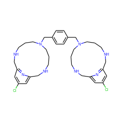 Clc1cc2nc(c1)CNCCCN(Cc1ccc(CN3CCCNCc4cc(Cl)cc(n4)CNCCC3)cc1)CCCNC2 ZINC000027313017